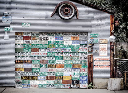 roller shutter with license plate decor thumbnail