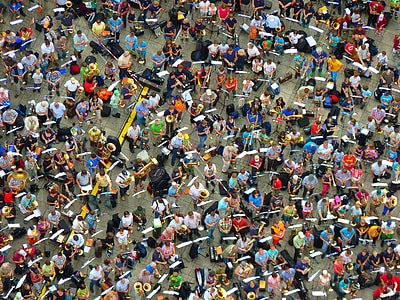 aerial photo of group of people in park thumbnail
