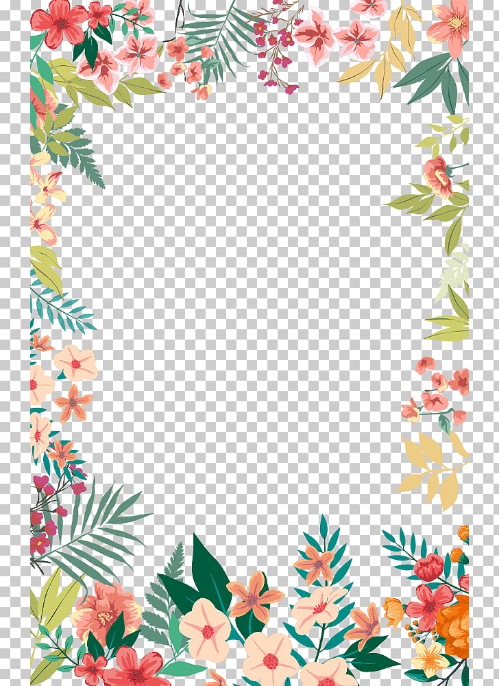 Flower, Small fresh flowers hand-painted border, red and multicolored flowers illustration PNG clipart