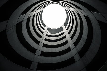 worm's eye view photography of white concrete parking thumbnail