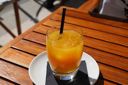 mango juice on white ceramic saucer thumbnail