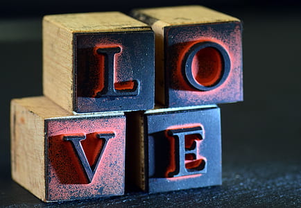 black and red love blocks decor thumbnail