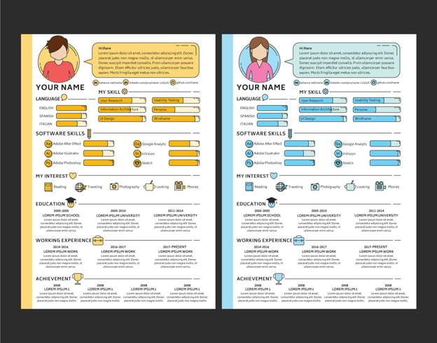 Resume template vector eps, svg file