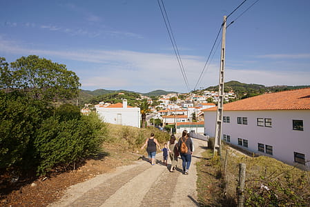 Group of People Walking on Road thumbnail