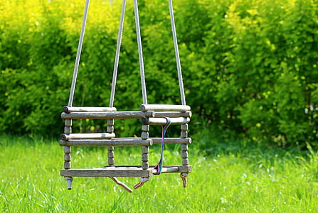 empty swing beside green leafed plants thumbnail