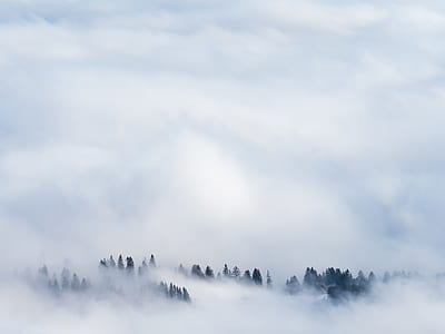 mountain covered with white clouds at daytime thumbnail