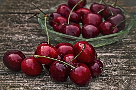red cherries on gray surface thumbnail