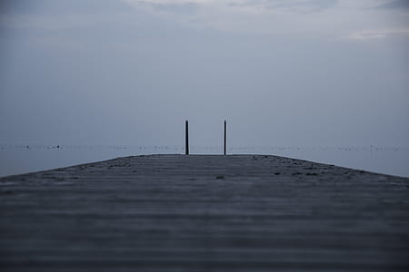 wooden dock near body of water at daytime thumbnail