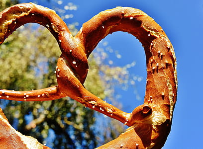 close up photo of heart pretzel thumbnail