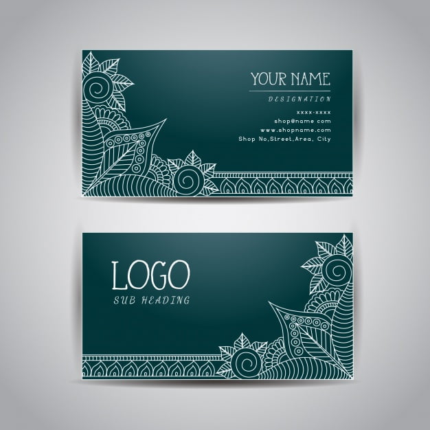 Blue business card template eps file