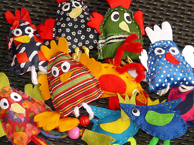 assorted-color hen plush toy lot thumbnail