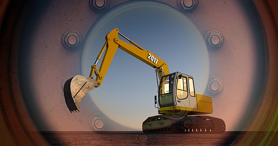 yellow excavator thumbnail