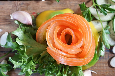 closeup photography of sliced orange tomato and lettuce thumbnail
