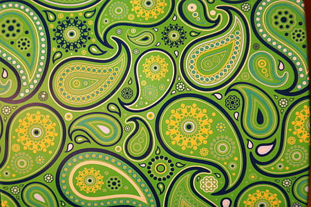 green paisley print textile thumbnail