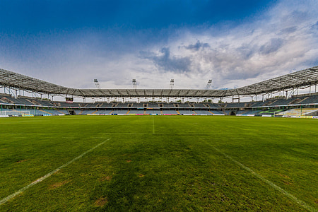 football field close-up photography thumbnail