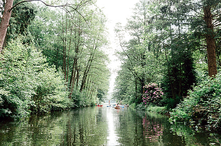 Canoeing down a canal thumbnail