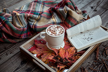 coffee with marshmallow serve in white ceramic mug thumbnail