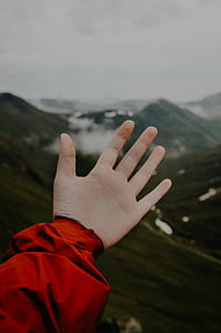 person showing left hand thumbnail