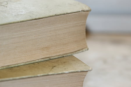 two brown hardbound books thumbnail