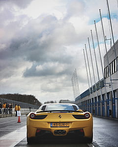 Yellow Ferrari Laferrari on Road thumbnail