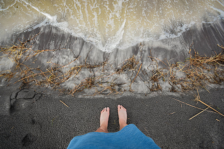 woman in blue skirt near water thumbnail