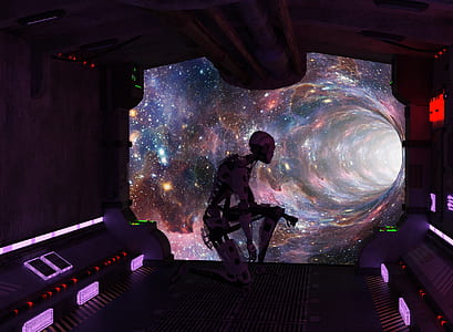 robot inside spacecraft traveling through time thumbnail