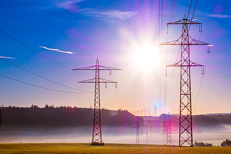 silhouette photo of electric posts thumbnail
