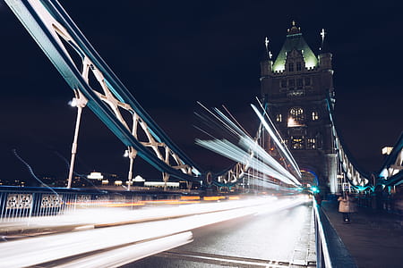 timelapse photo of London Bridge during night time thumbnail