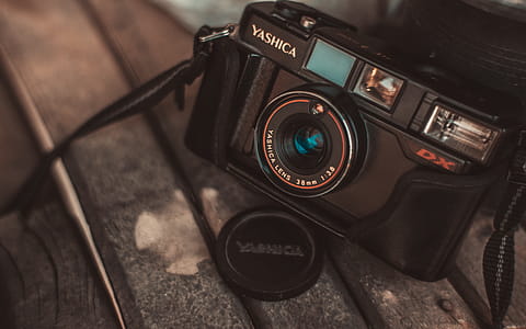 Close-up of Black Yashica Mirrorless Camera thumbnail