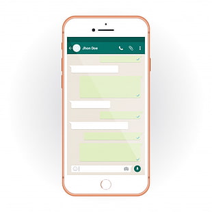IPhone with mobile UI kit WhatsApp messenger. Smartphone mockup and chat app eps file