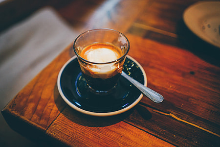 Coffee on a table in a cafe thumbnail