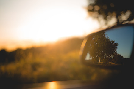 side mirror, view, sunset, mirror thumbnail