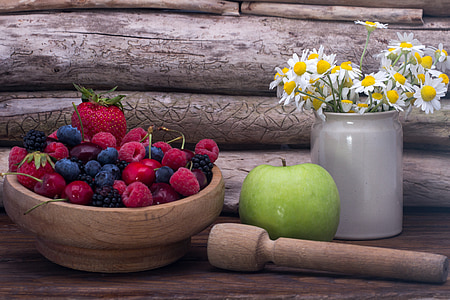 cranberries on wooden bowl thumbnail