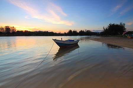 dawn, landscape, sunset, water thumbnail