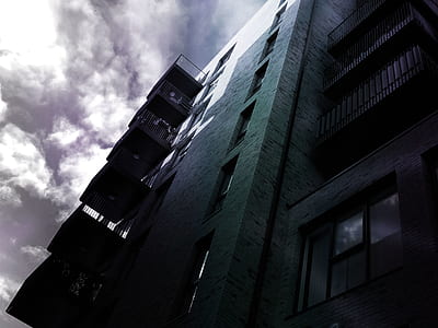 black-and-white, building, architecture, balconies thumbnail