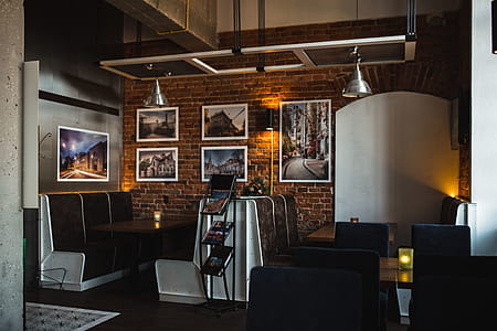 The modern cafe with cozy interior thumbnail