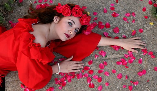 woman wearing flowers thumbnail