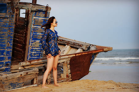woman standing near shore thumbnail