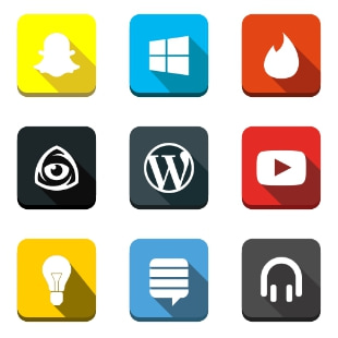 Square Logo Buttons svg vector icon sets