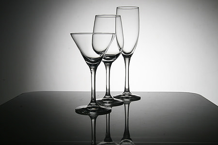 three clear cocktail glasses thumbnail