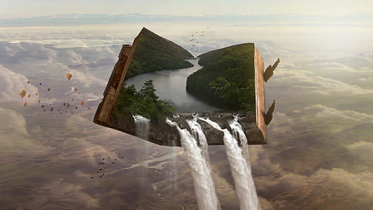 photo of opened book with green leaf trees thumbnail
