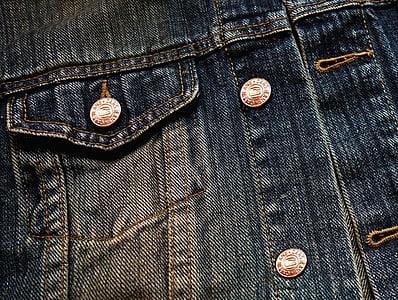 close-up photo of grey denim button-up jacket thumbnail