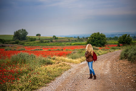 woman standing on road thumbnail