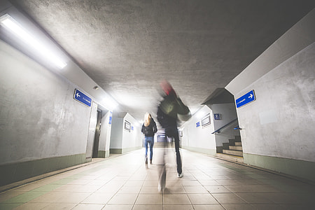 Two People Go Through The Underpass thumbnail