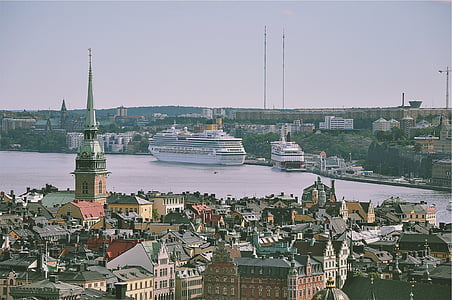 white cruise ship on dock thumbnail