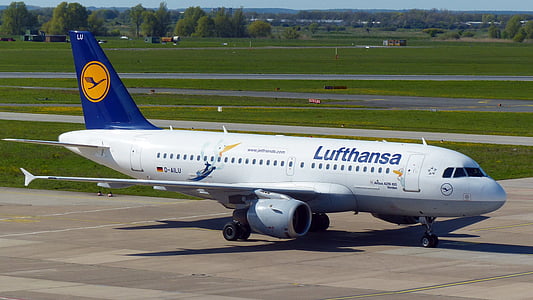 white Lufthansa airplane thumbnail