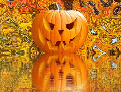 Jack-o-Lantern with yellow background thumbnail