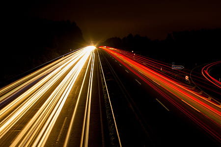 Speeding Car on High Way during Night Time thumbnail