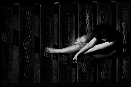 grayscale photo of naked woman thumbnail