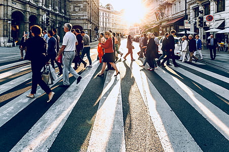 people walking on pedestrian lane at daytime thumbnail